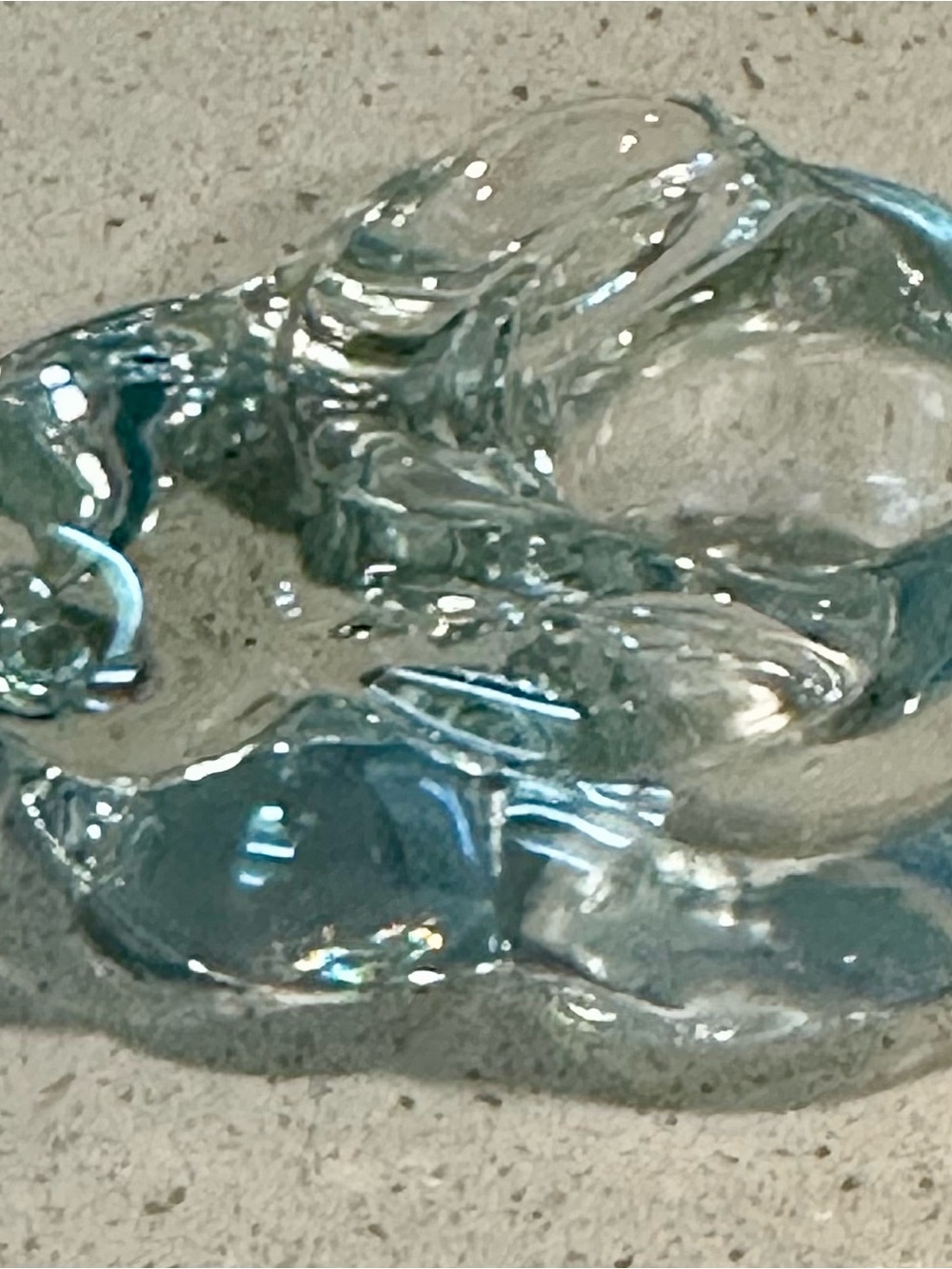 Clear Aqua Glass Bunny Candle Holder